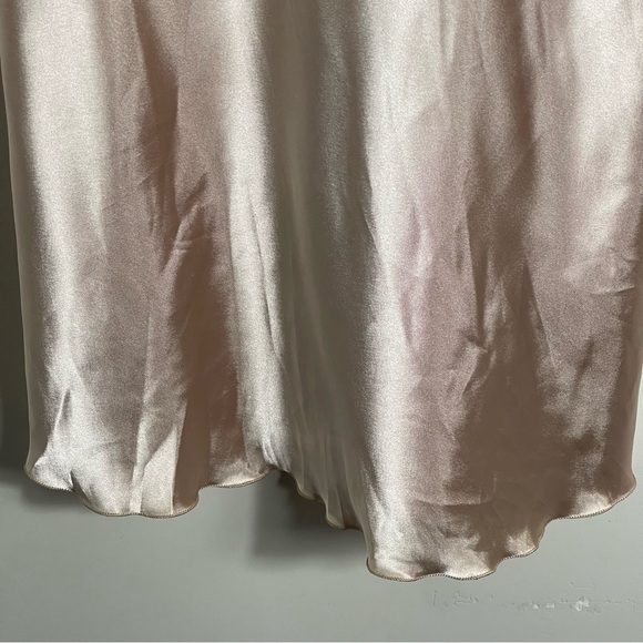 Bebe SATIN COWL NECK SLIP MIDI DRESS in bronze champagne silky retro size medium - Picture 7 of 14